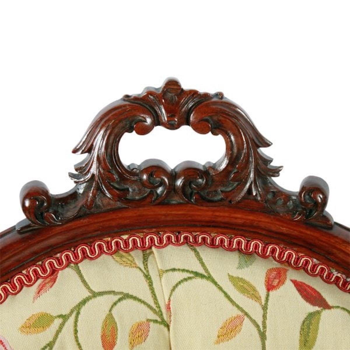 Bois de rose Chaise de dame victorienne en bois de rose, 19e siècle en vente
