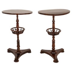 Antique Victorian Rosewood Lamp Tables, Pair