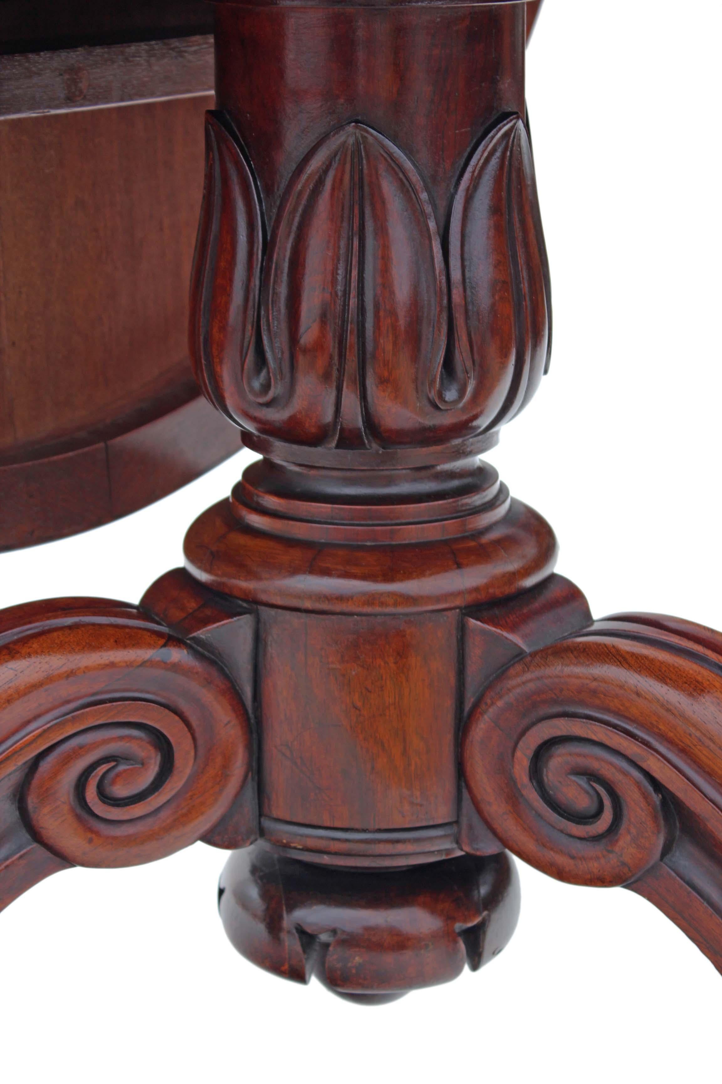 Victorian Rosewood Loo Breakfast Centre Table Tilt Top For Sale 11