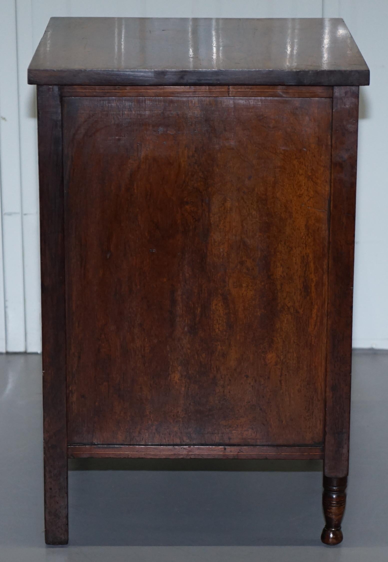 Victorian Rosewood Marquetry Inlaid Side Lamp Wine End Table Cabinet Cupboard 3