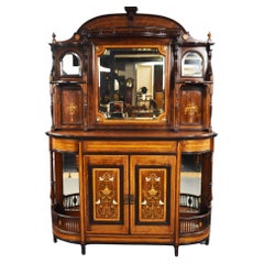Victorian Rosewood & Marquetry Mirror Back Sideboard