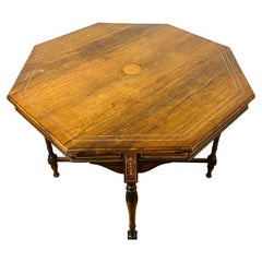 Antique Victorian Rosewood Octagonal Centre Table, 1890s
