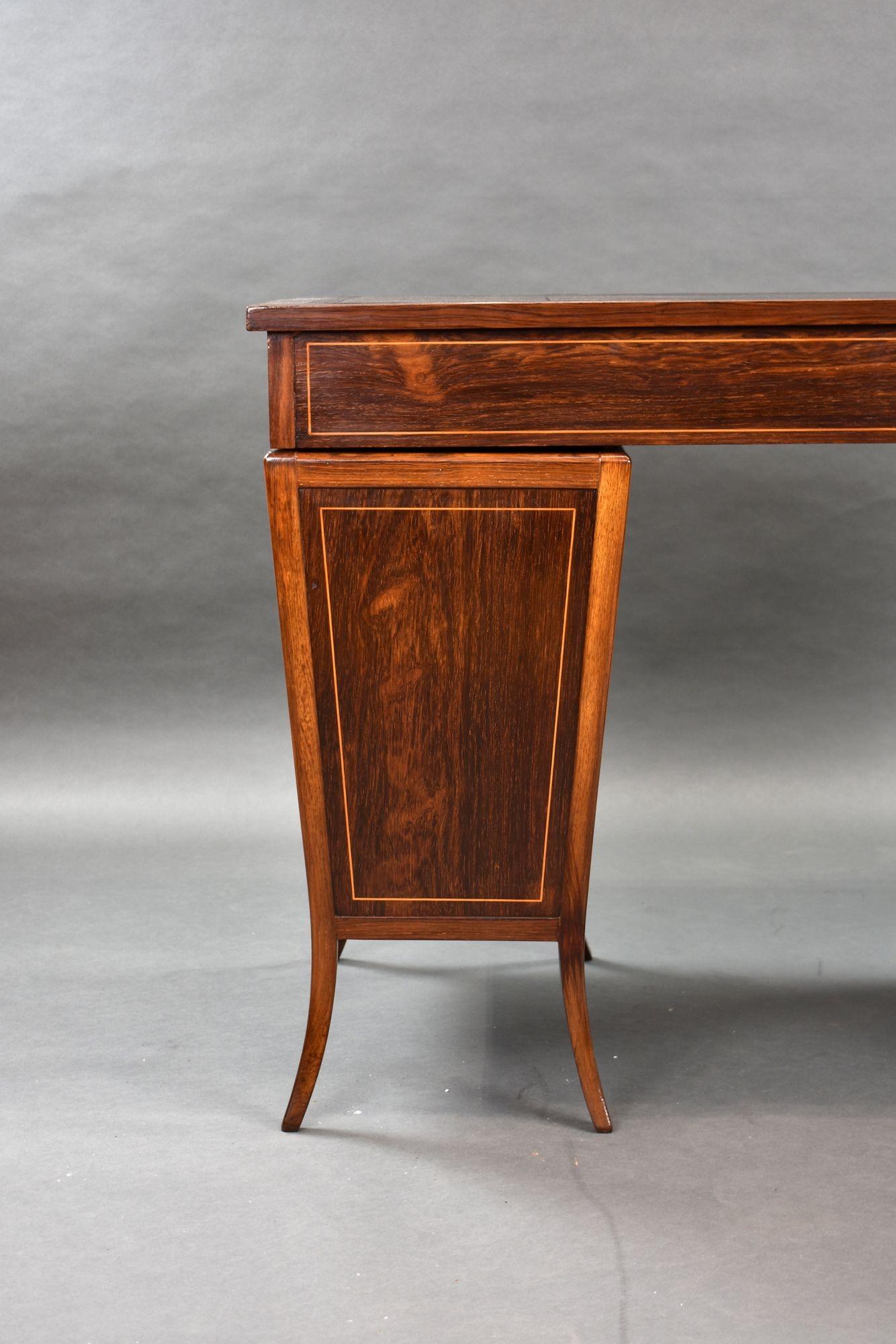 Victorian Rosewood Pedestal Desk For Sale 3
