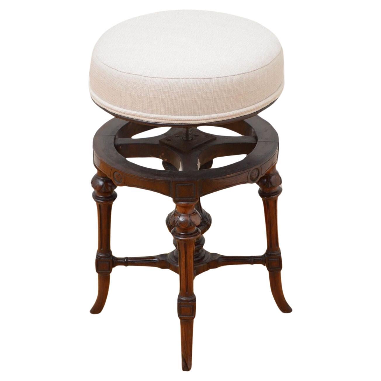 Victorian Rosewood Revolving Stool For Sale
