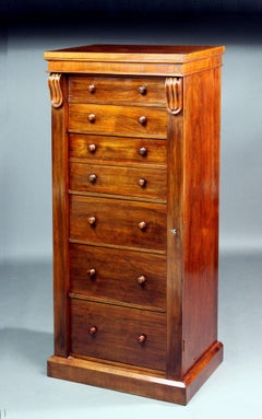 Victorian Rosewood Secretaire Wellington Chest