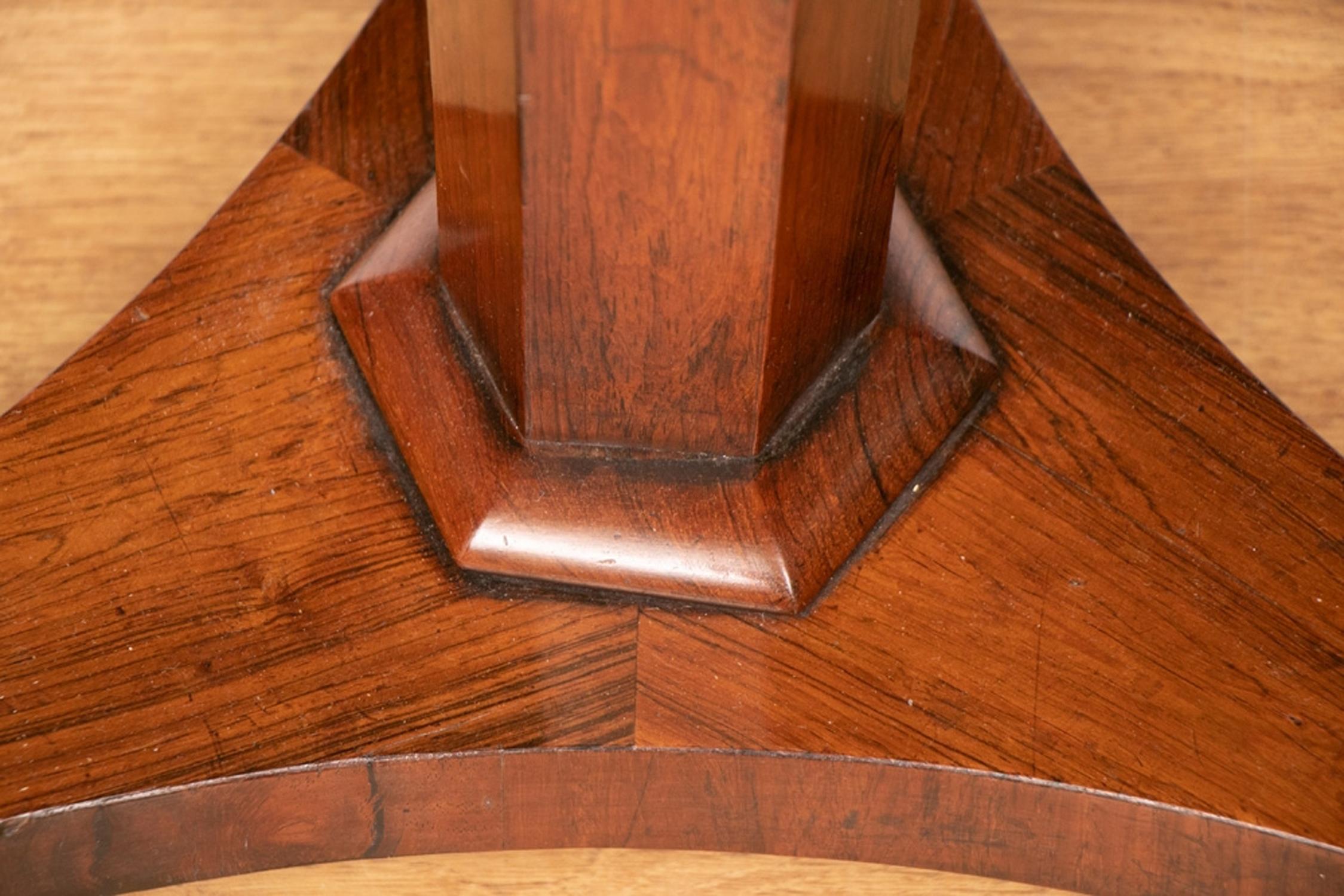 European Victorian Rosewood Side Table or Lamp Table, circa 1860