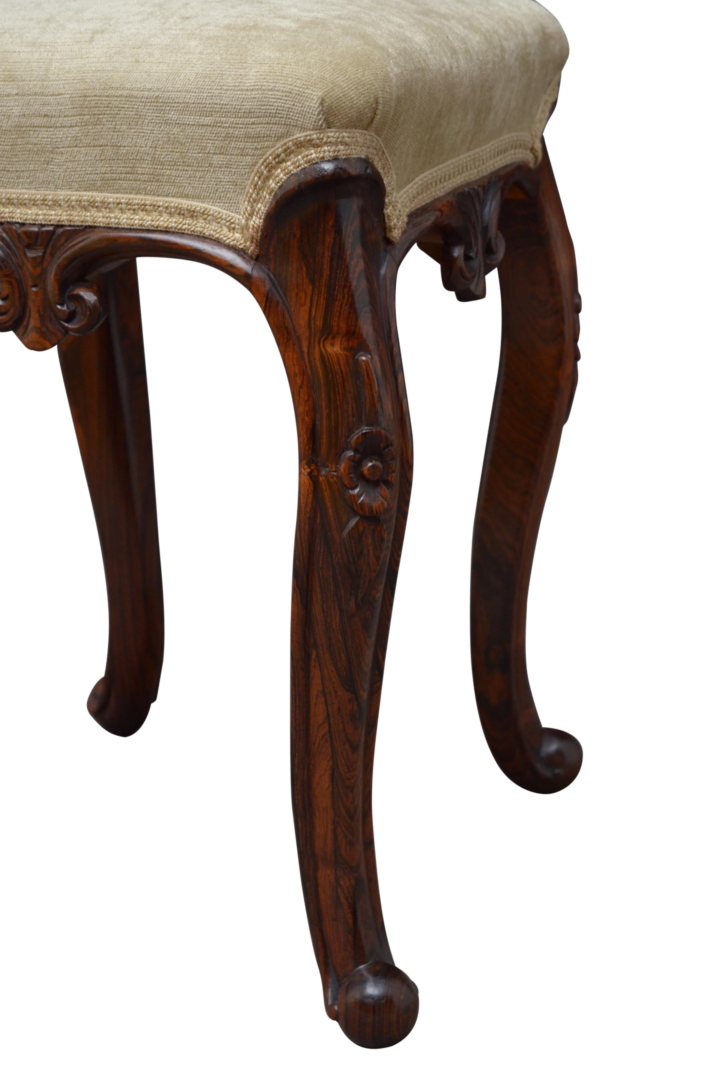 English Victorian Rosewood Stool For Sale