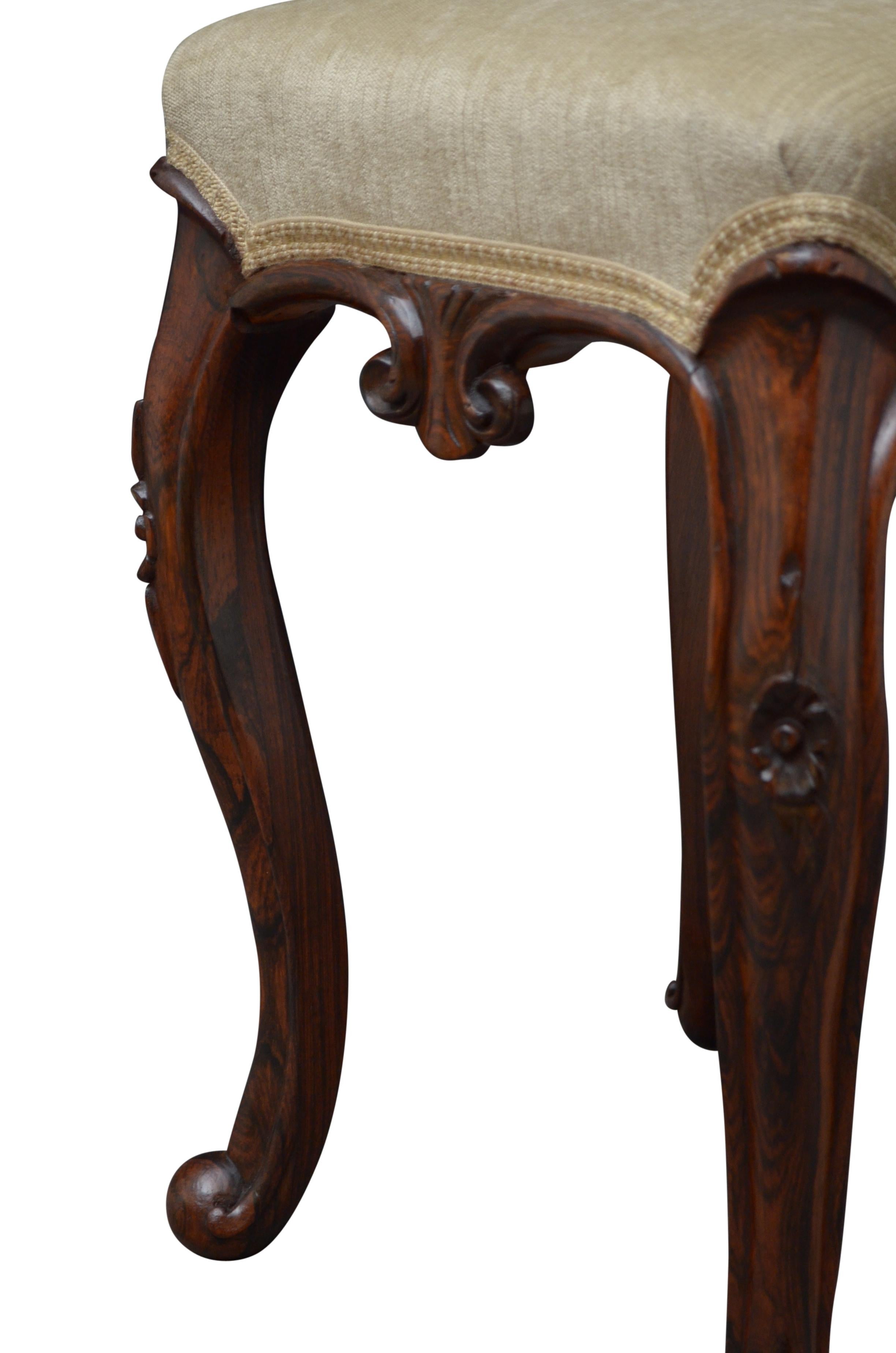 Victorian Rosewood Stool In Good Condition For Sale In Whaley Bridge, GB
