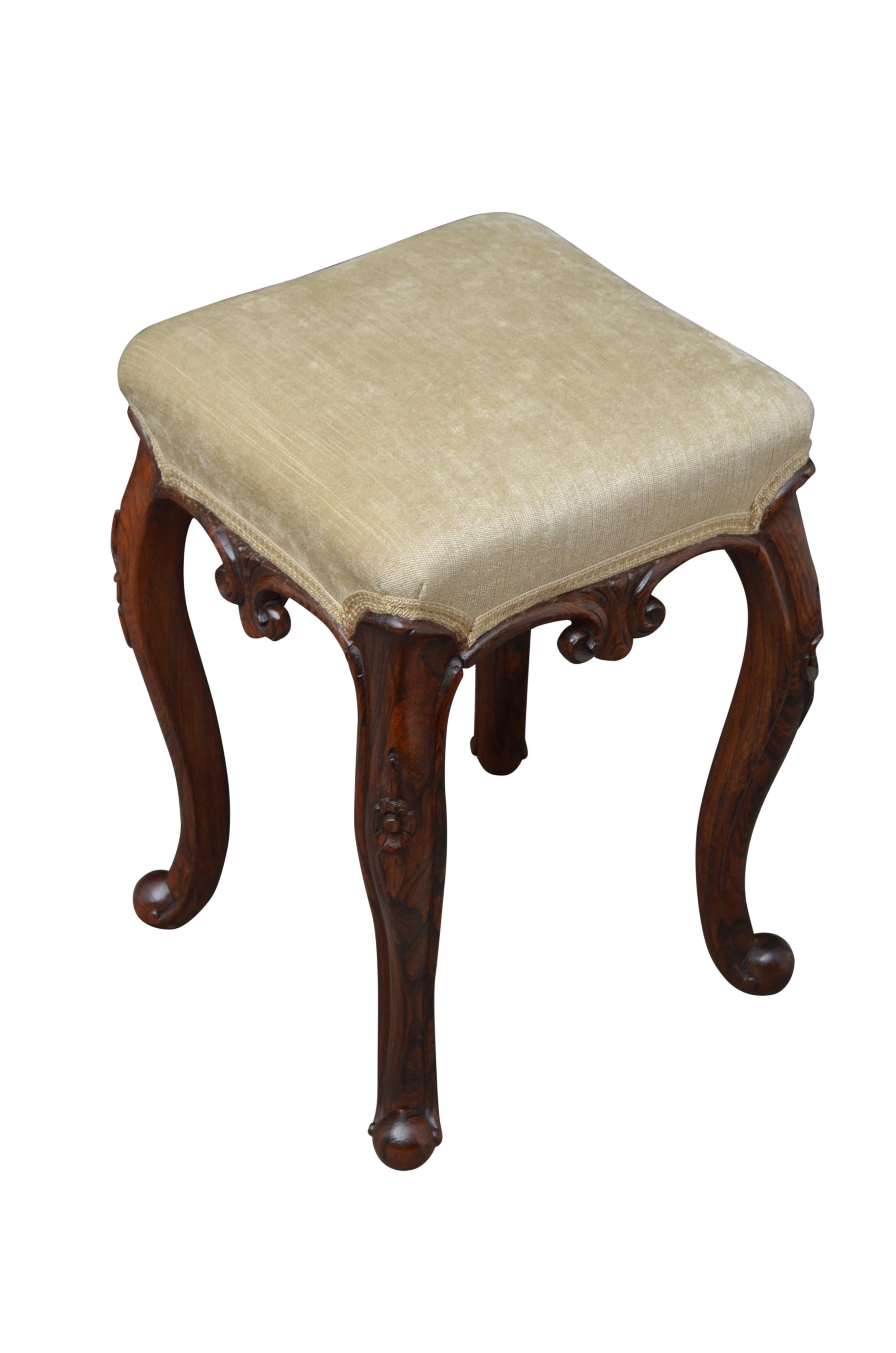 Victorian Rosewood Stool For Sale 1