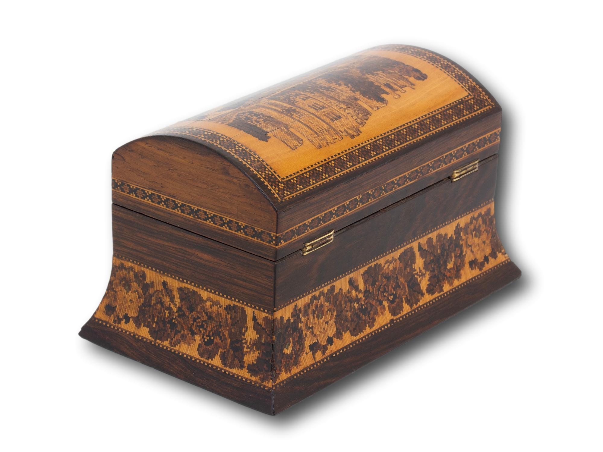 Inglese Porta tè vittoriano in legno di palissandro Tunbridge Ware in vendita