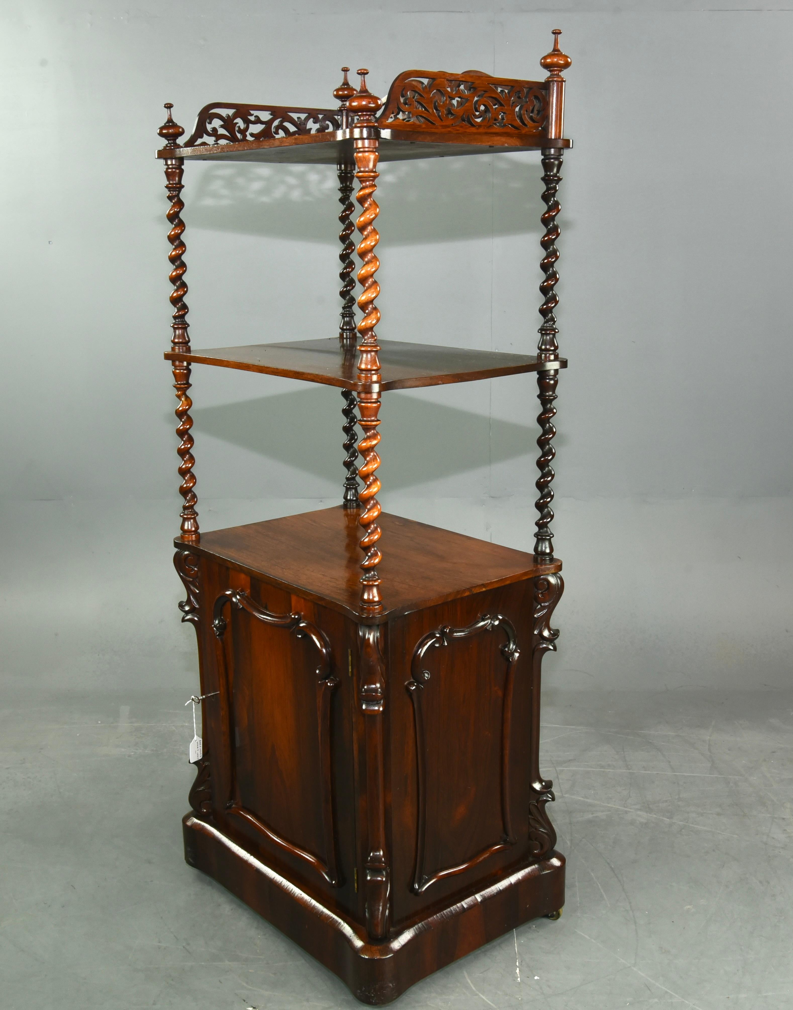 English Victorian Rosewood Whatnot