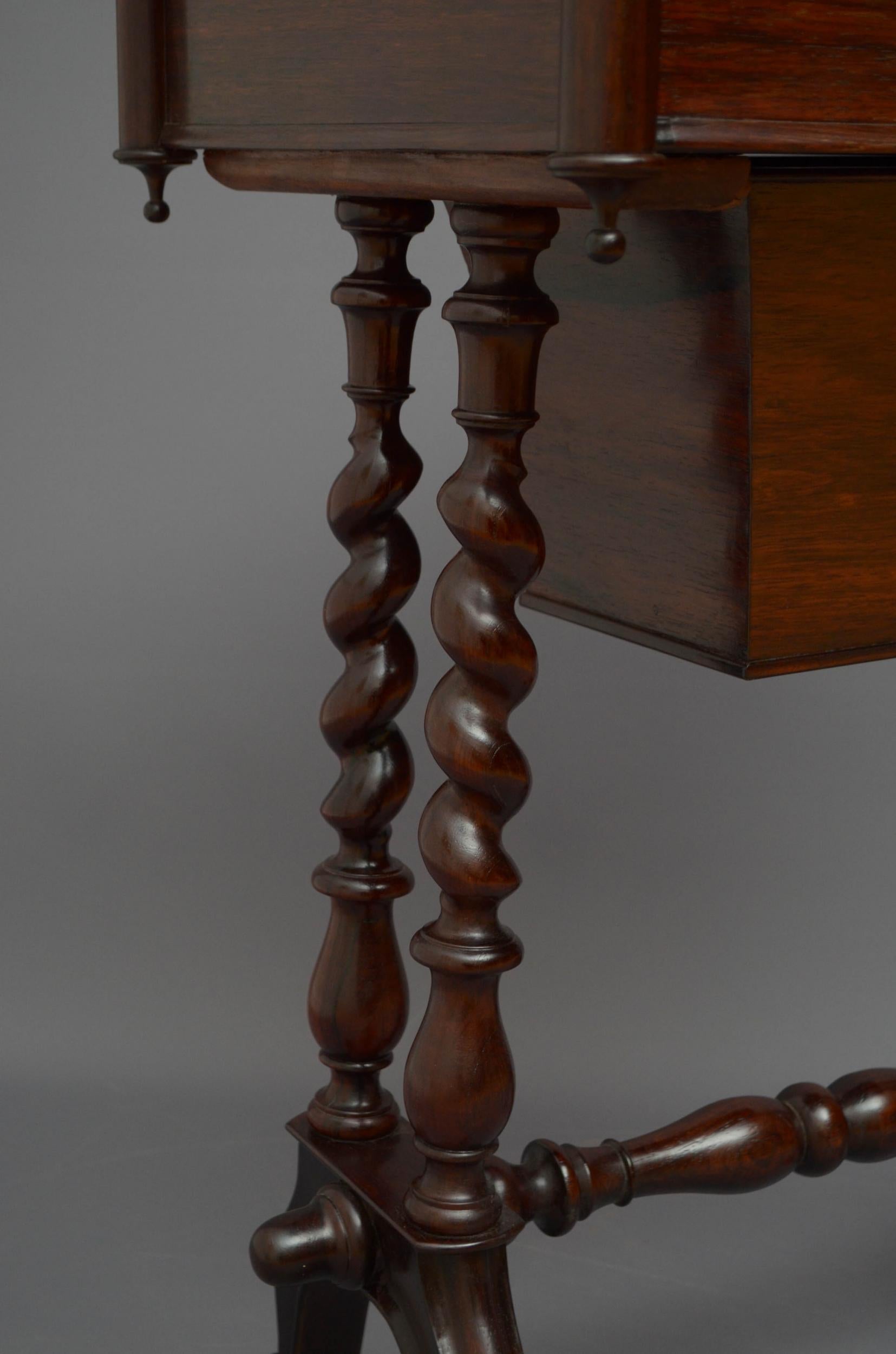 Victorian Rosewood Work Table For Sale 7