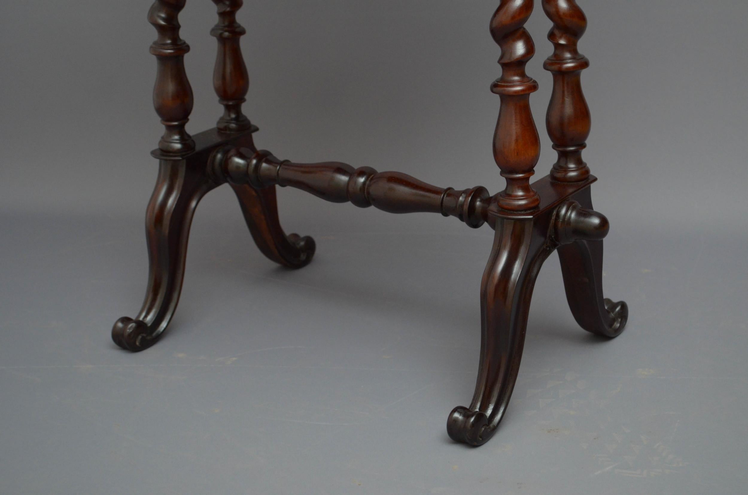 Victorian Rosewood Work Table For Sale 9
