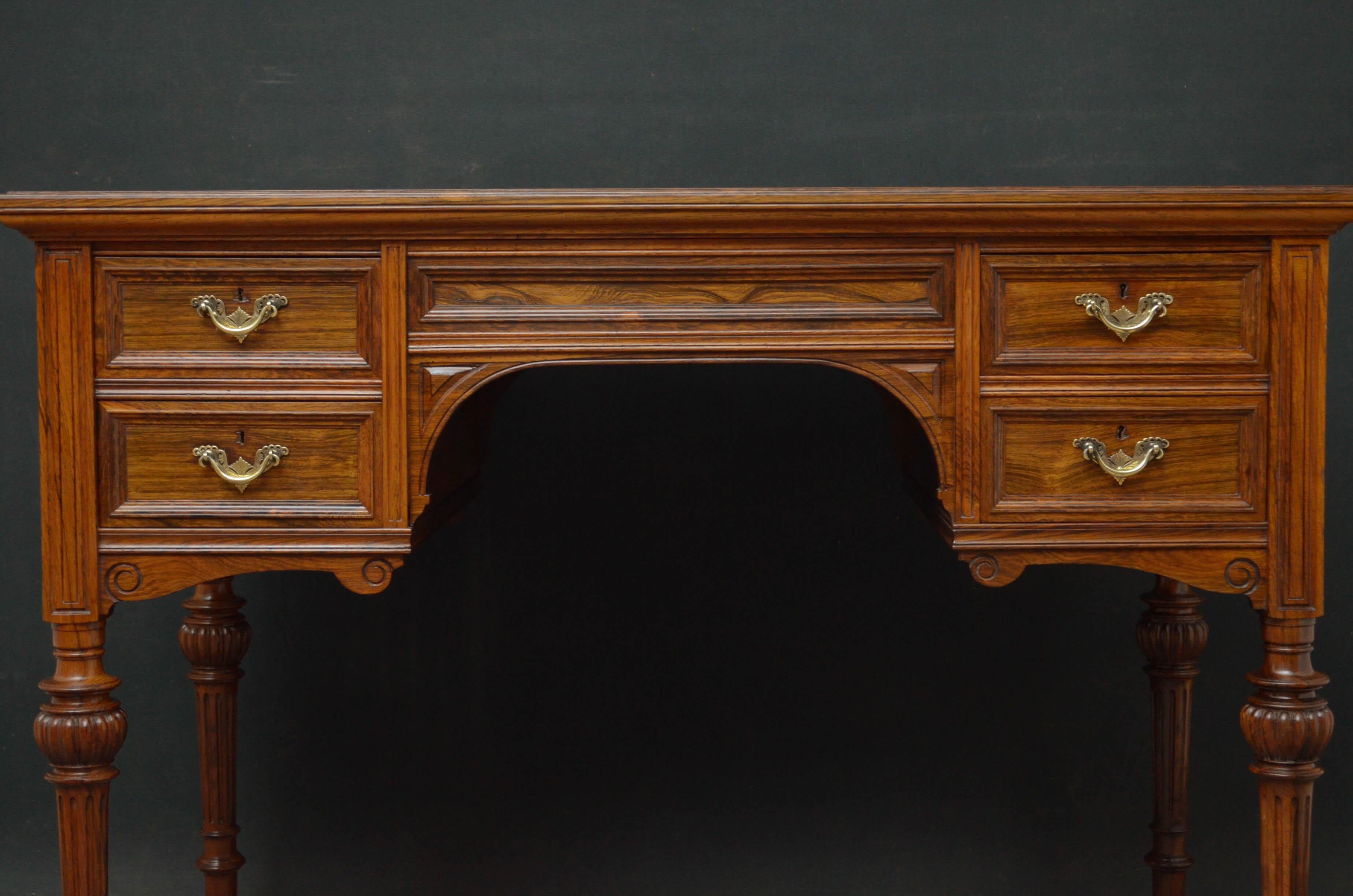 Late 19th Century Victorian Rosewood Writing Table