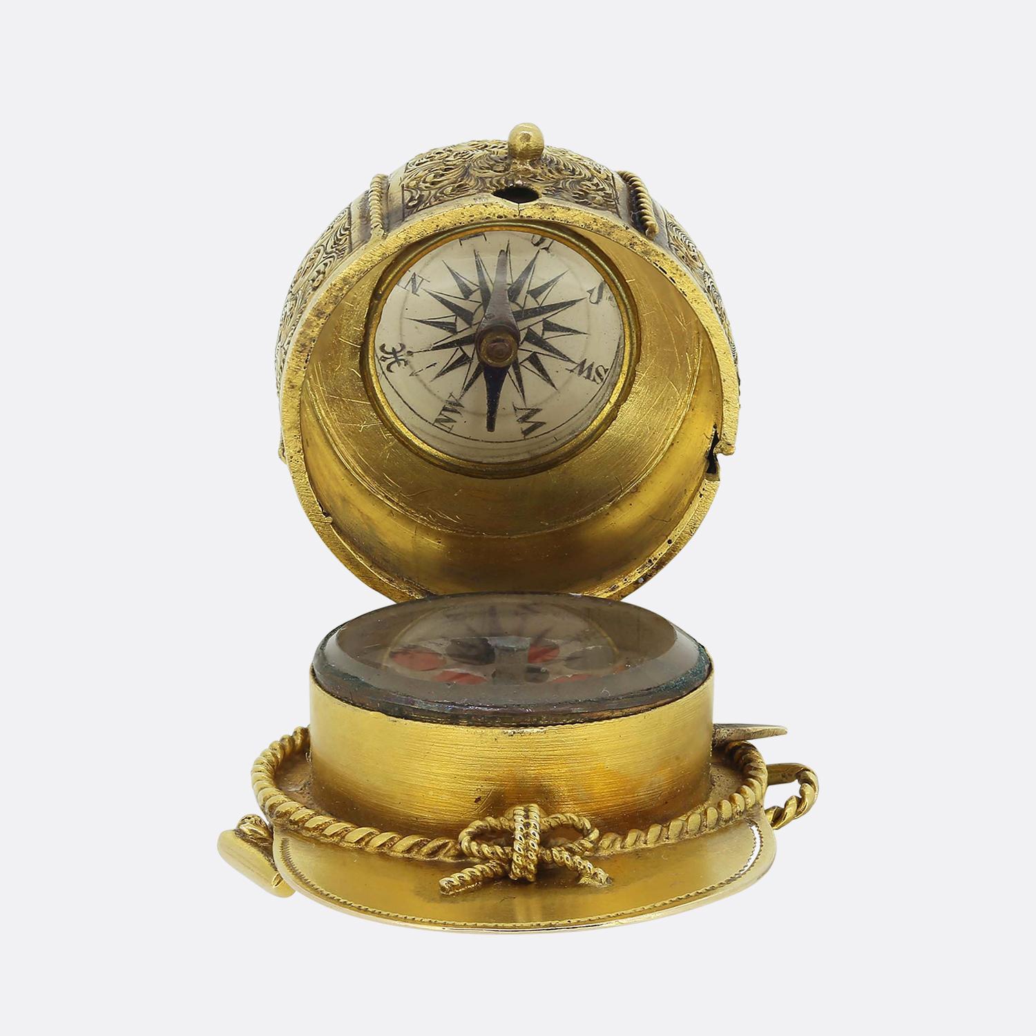 Victorian Roulette Wheel and Compass Open Riding Hat Pendant For Sale 2