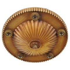Antique Victorian Round 5 Bulb Ceiling Flush Mount Light