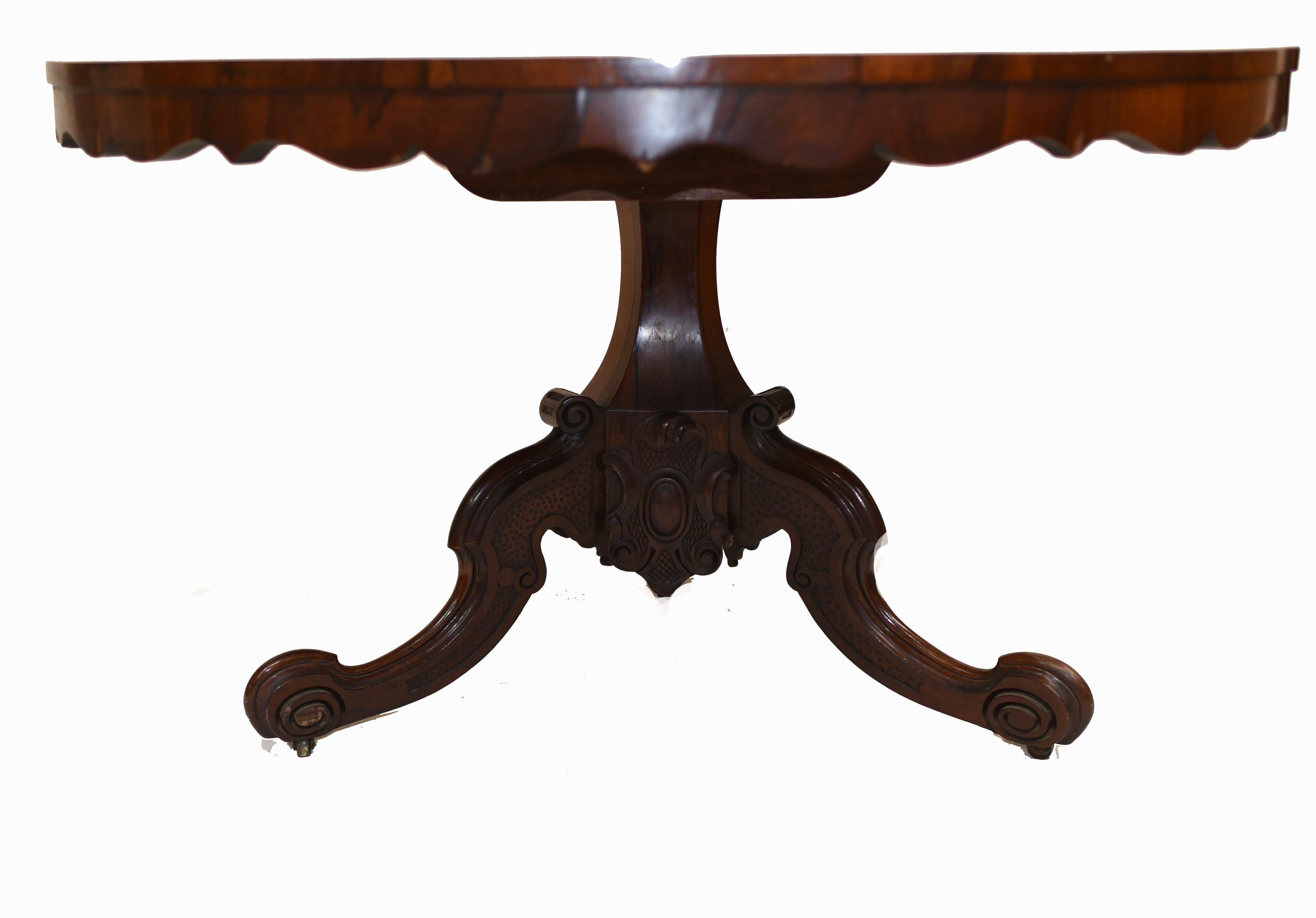 Victorian Round Dining Table Rosewood Centre Tables, 1860 6