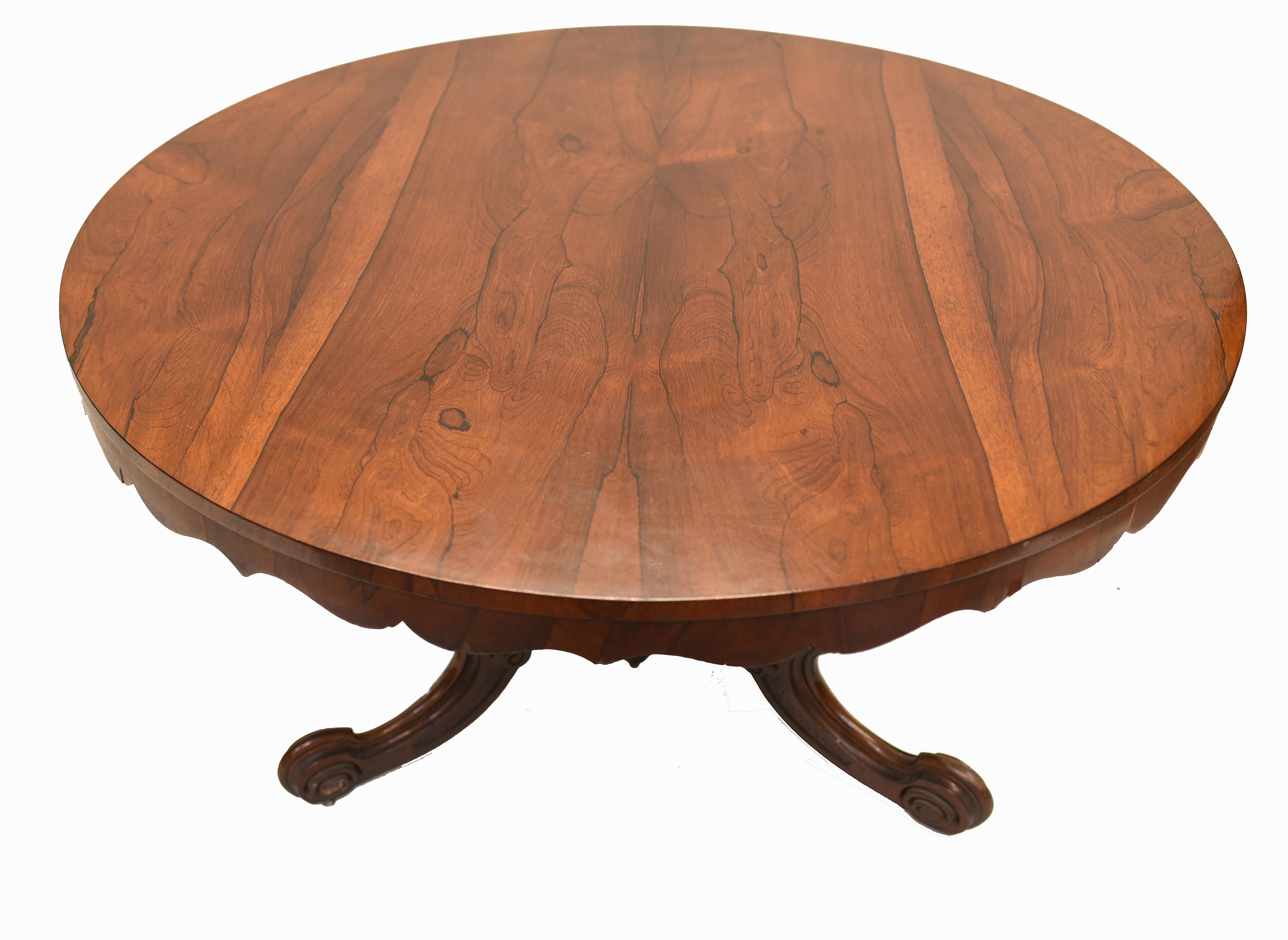 Victorian Round Dining Table Rosewood Centre Tables, 1860 3