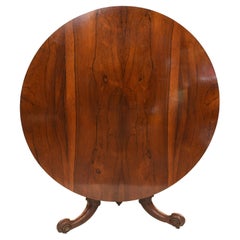 Antique Victorian Round Dining Table Rosewood Centre Tables, 1860