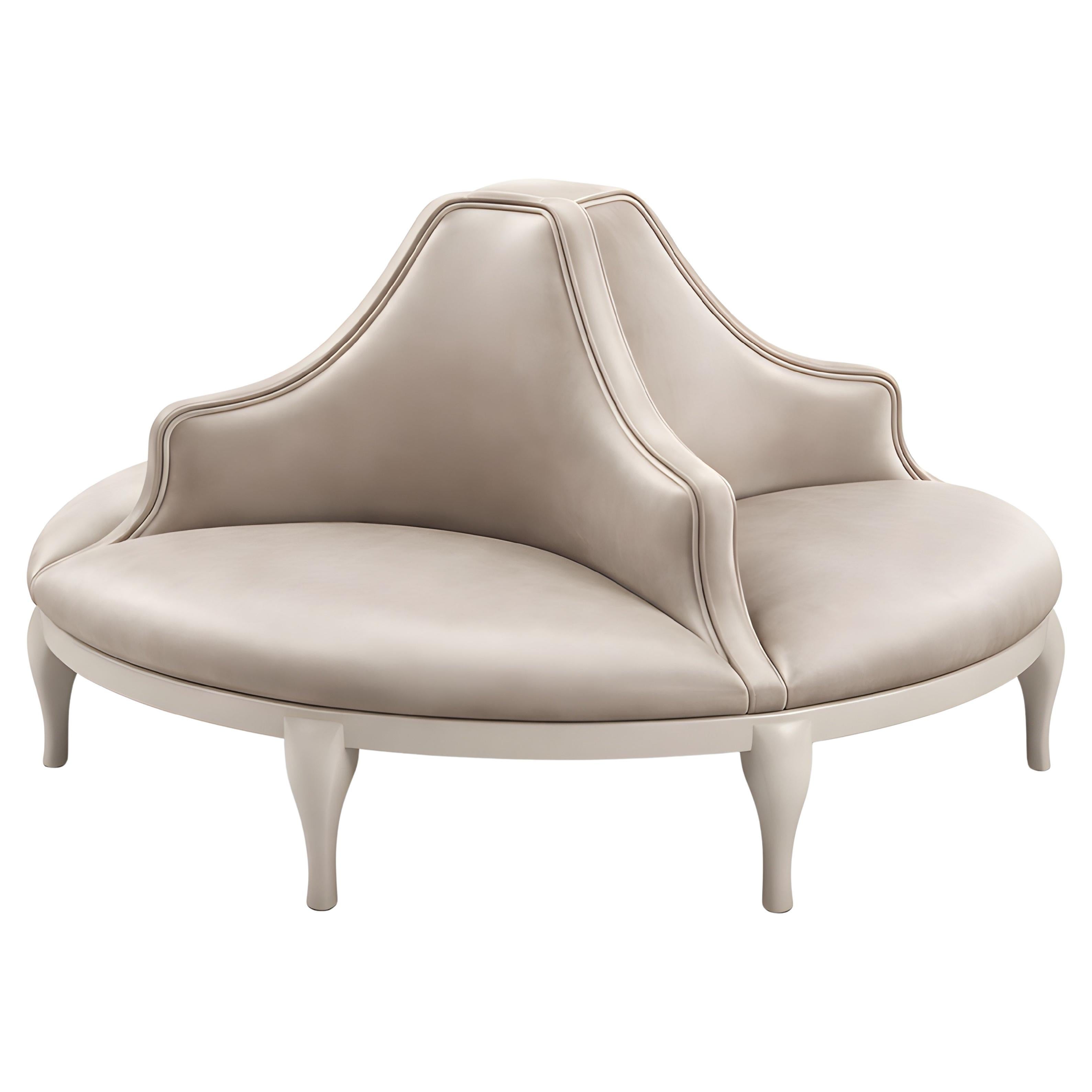 Victorian Round Sofa by Munna Design Studio, Hand-Crafted in Portugal