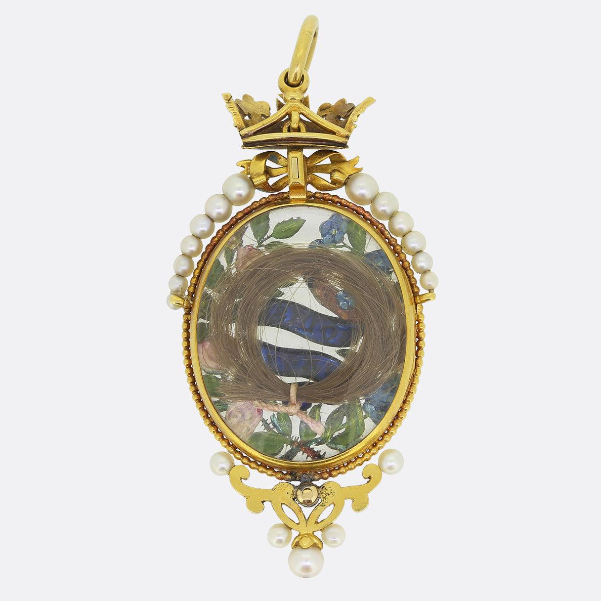 Oval Cut Victorian Royal Princess Louise Wedding Pendant For Sale