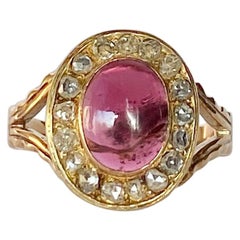 Victorian Ruby and Diamond 18 Carat Gold Cluster Ring