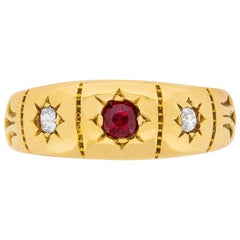 Victorian Ruby and Diamond Band Ring, 1891