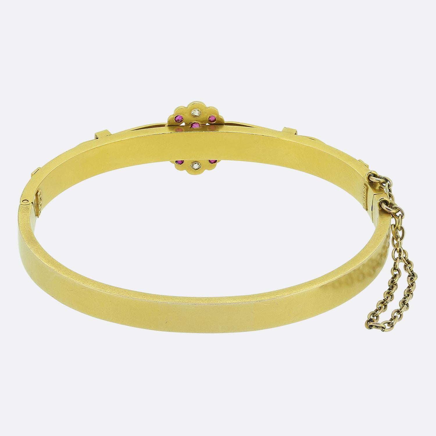 Victorian Ruby and Diamond Bangle In Good Condition For Sale In London, GB