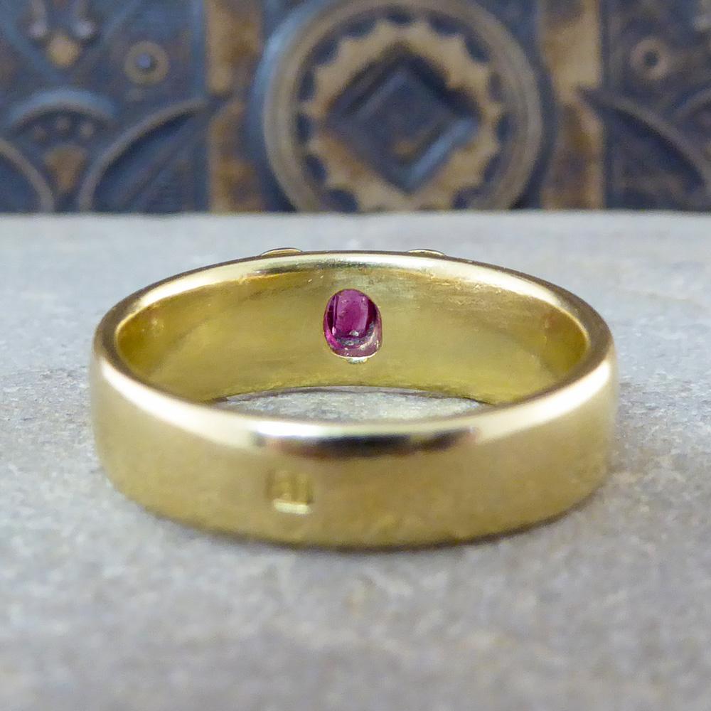 Women's Victorian Ruby and Diamond Bow Star 18 Carat Gold Ring