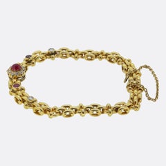 Pulsera victoriana de rubíes y diamantes