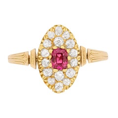 Victorian Ruby and Diamond Cluster Ring, circa 1900s
