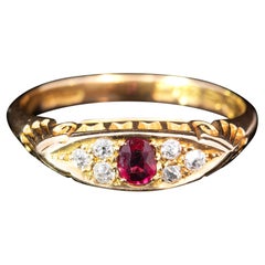 Victorian Ruby and Diamond Ring - Hallmarked Chester 1895