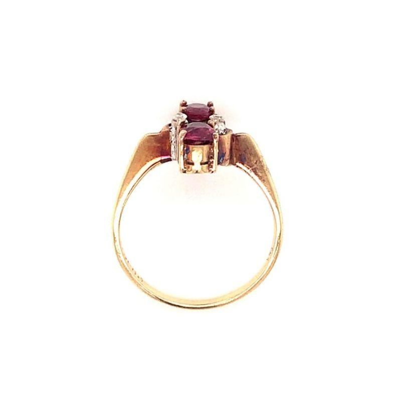 Oval Cut Victorian Ruby and Diamond Ring in 14K Yellow Gold, circa 1890s For Sale