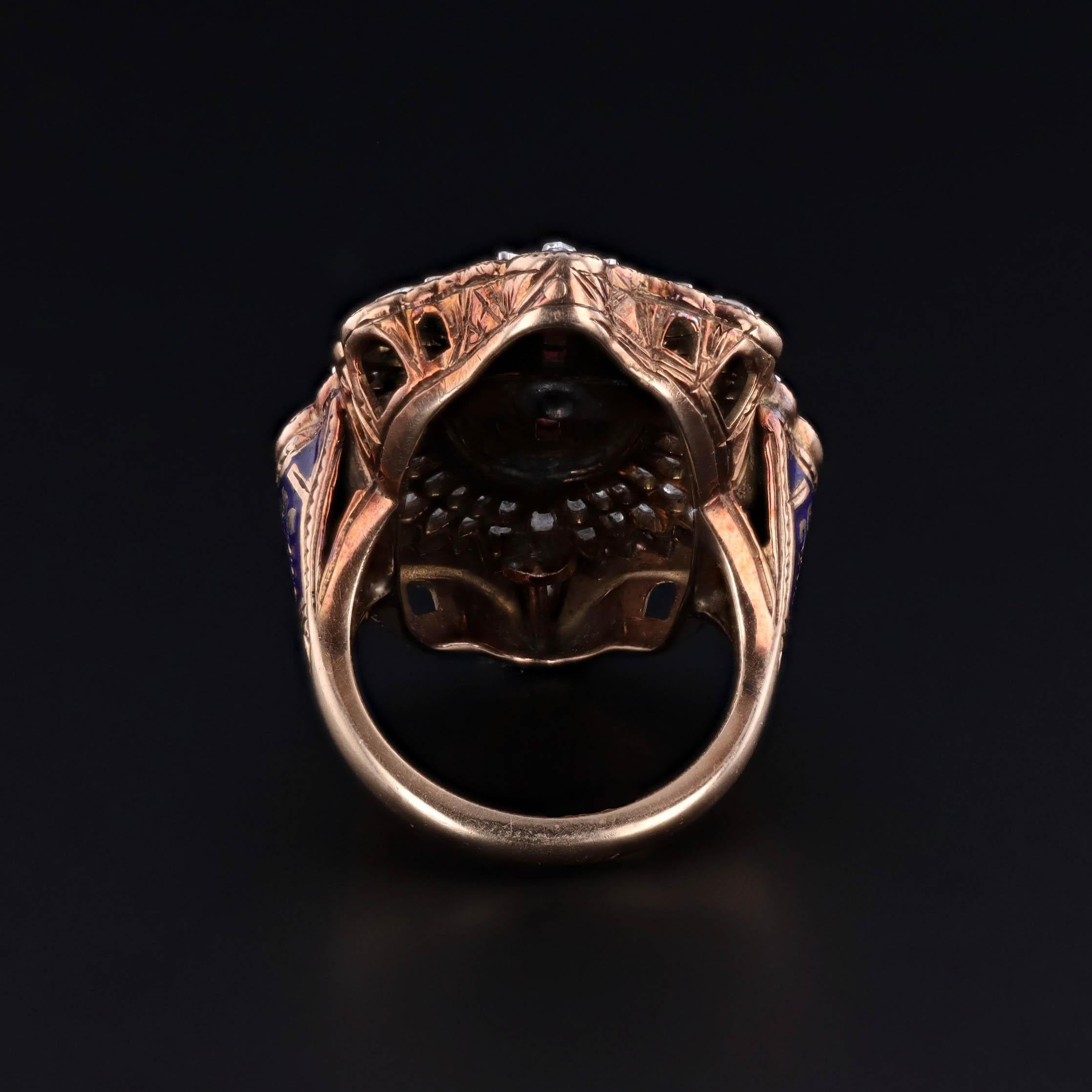 Victorian Ruby Cross Ring of 14k Gold In Good Condition For Sale In Lewisburg, PA