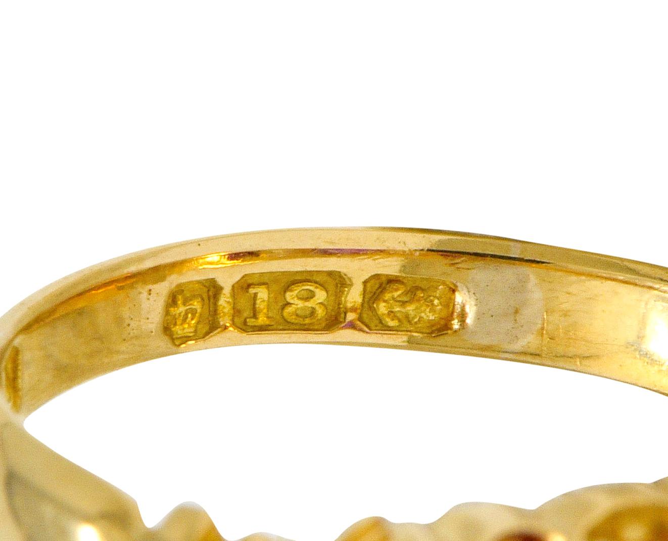 Victorian Ruby Diamond 18 Karat Gold Five-Stone Ring 3