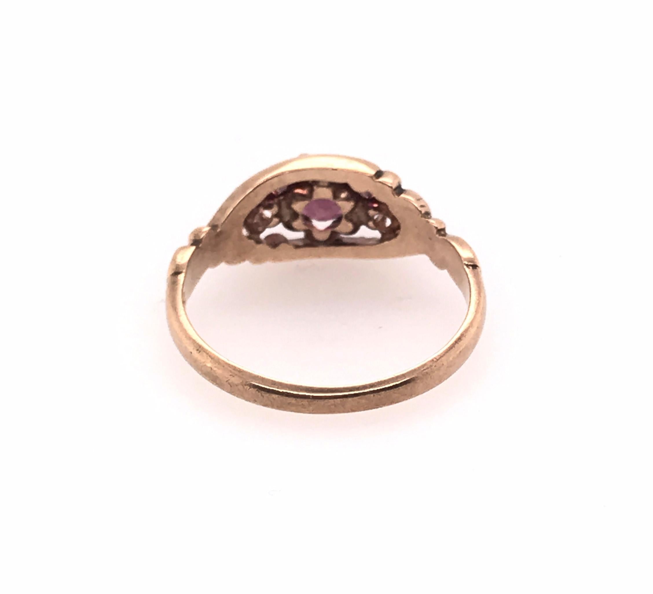 Victorian Ruby Diamond Ring .66ct Ripley Howland Original 1890's Antique Gold In Good Condition In Dearborn, MI