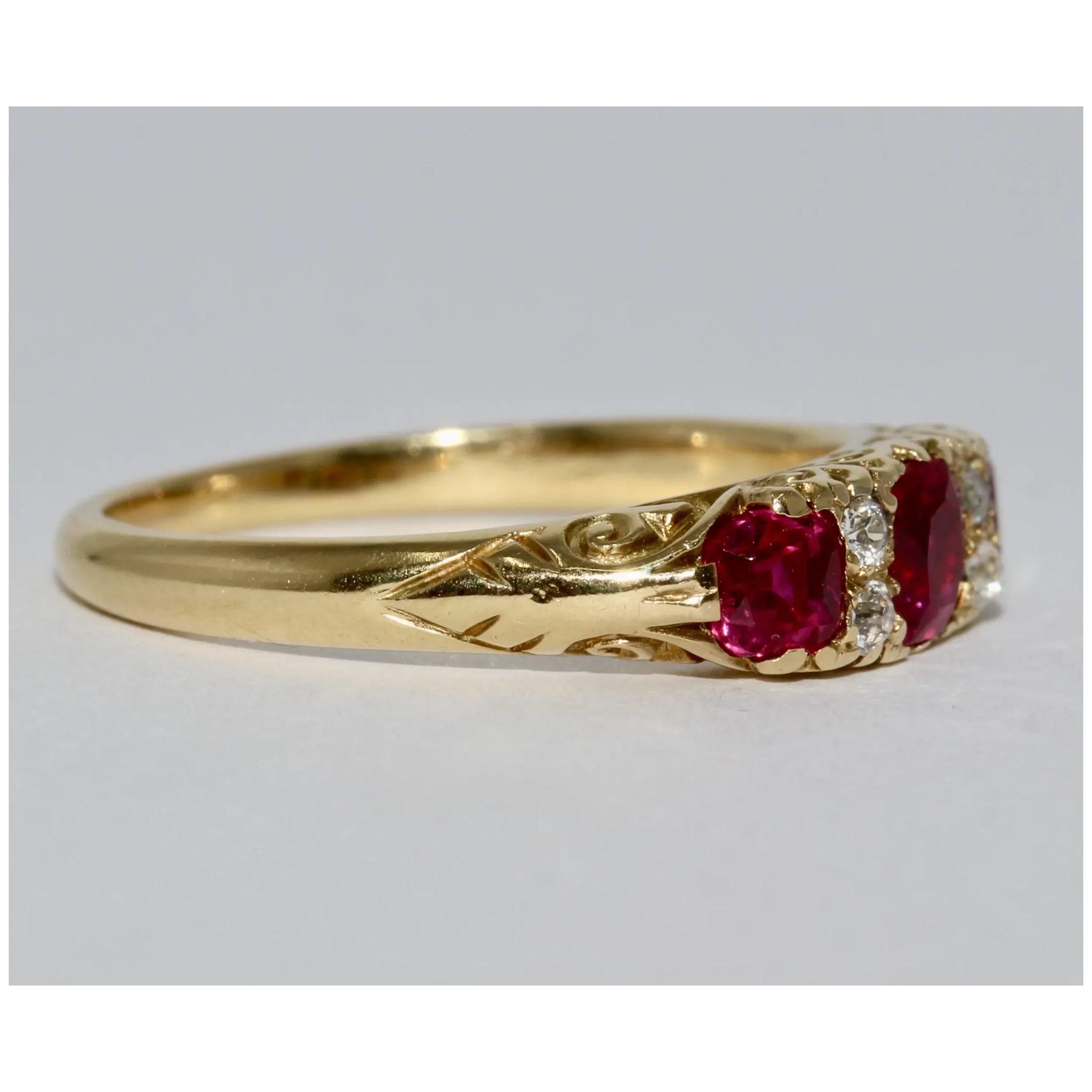 For Sale:  2 Carat Natural Ruby Diamond Engagement Ring Set in 18K Gold, Fashion Ring 2
