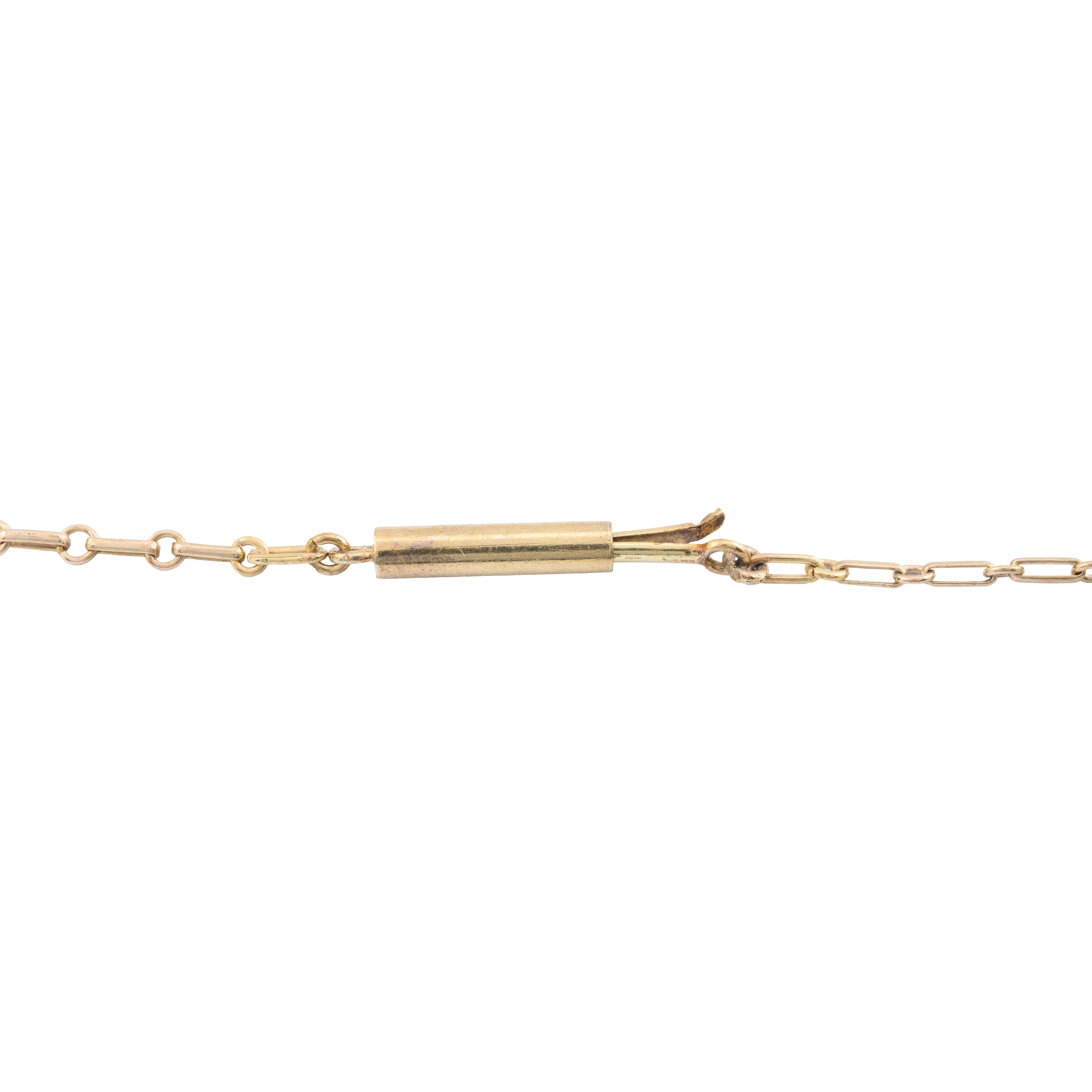 Victorian Ruby, Diamond, & Natural Pearl Fringe Necklace in 18 Karat Yellow Gold Excellent état - En vente à Boston, MA