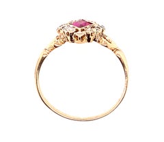 Victorian Ruby Diamond Ring 1.66ct Original 1860's Antique Yellow Gold