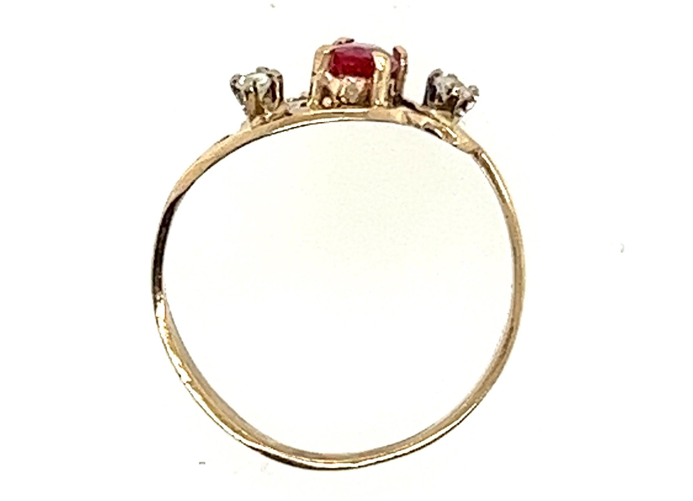Victorian Ruby Diamond Ring .24ct Vintage Antique 14k Gold Original ...