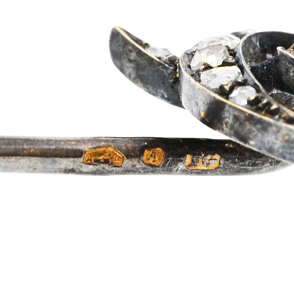 Viktorianische Wabenförmige Anstecknadel, Rubin Diamant Silber-überzogen 14 Karat Gold im Zustand „Hervorragend“ im Angebot in Philadelphia, PA