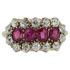 Victorian Ruby Four-Stone and Diamond Ring