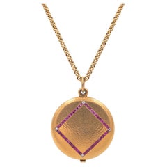 Médaillon victorien en rubis & Diamant taille ancienne par Schwarz & Steiner:: Autriche