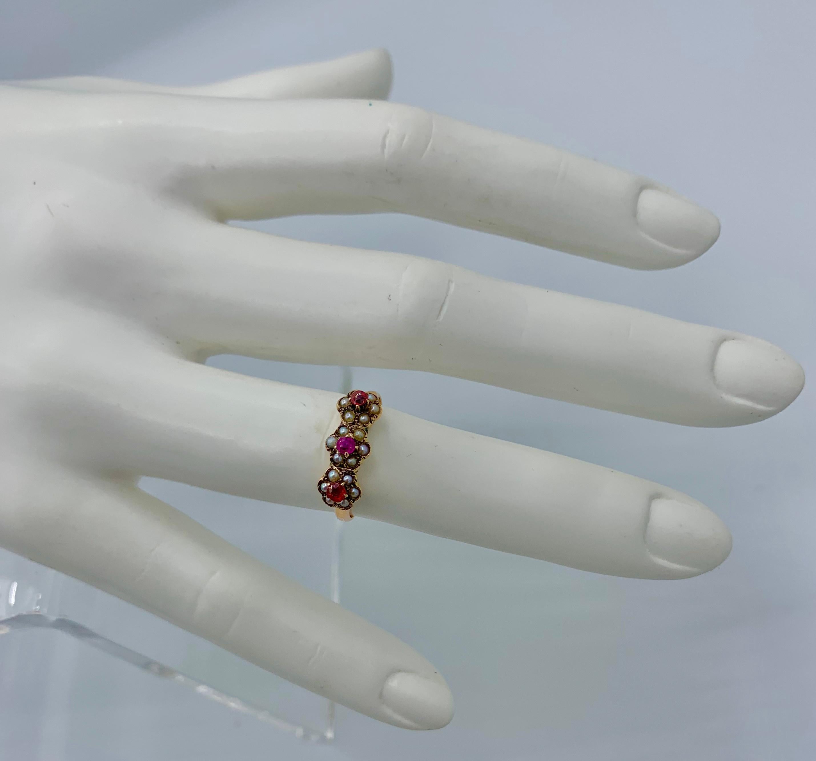 antique ruby and pearl ring