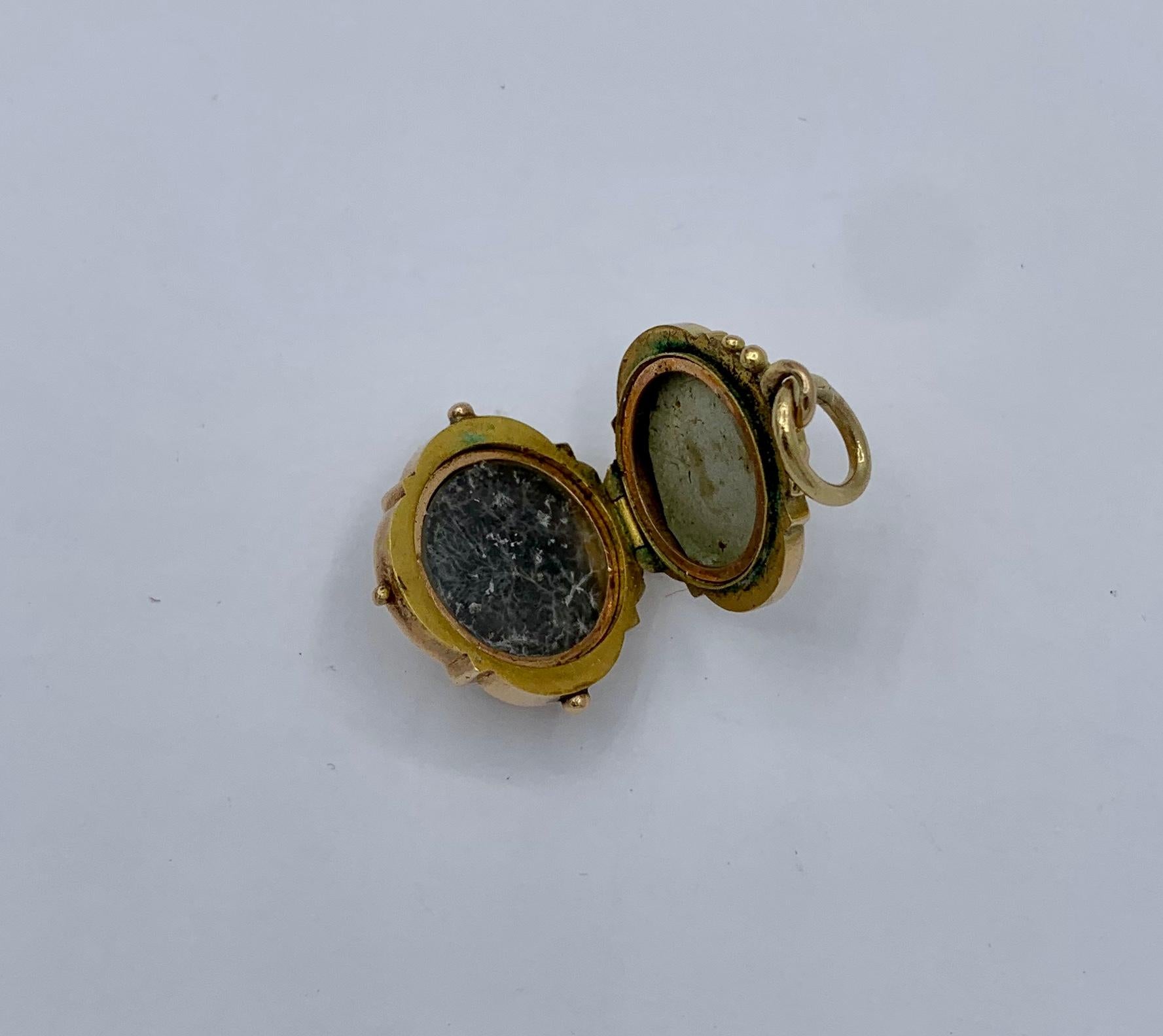 Victorian Ruby Pearl Locket 14 Karat Gold Pendant Necklace 6
