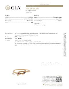 Victorian Ruby, Sapphire and Diamond Snake Bypass Bangle Bracelet