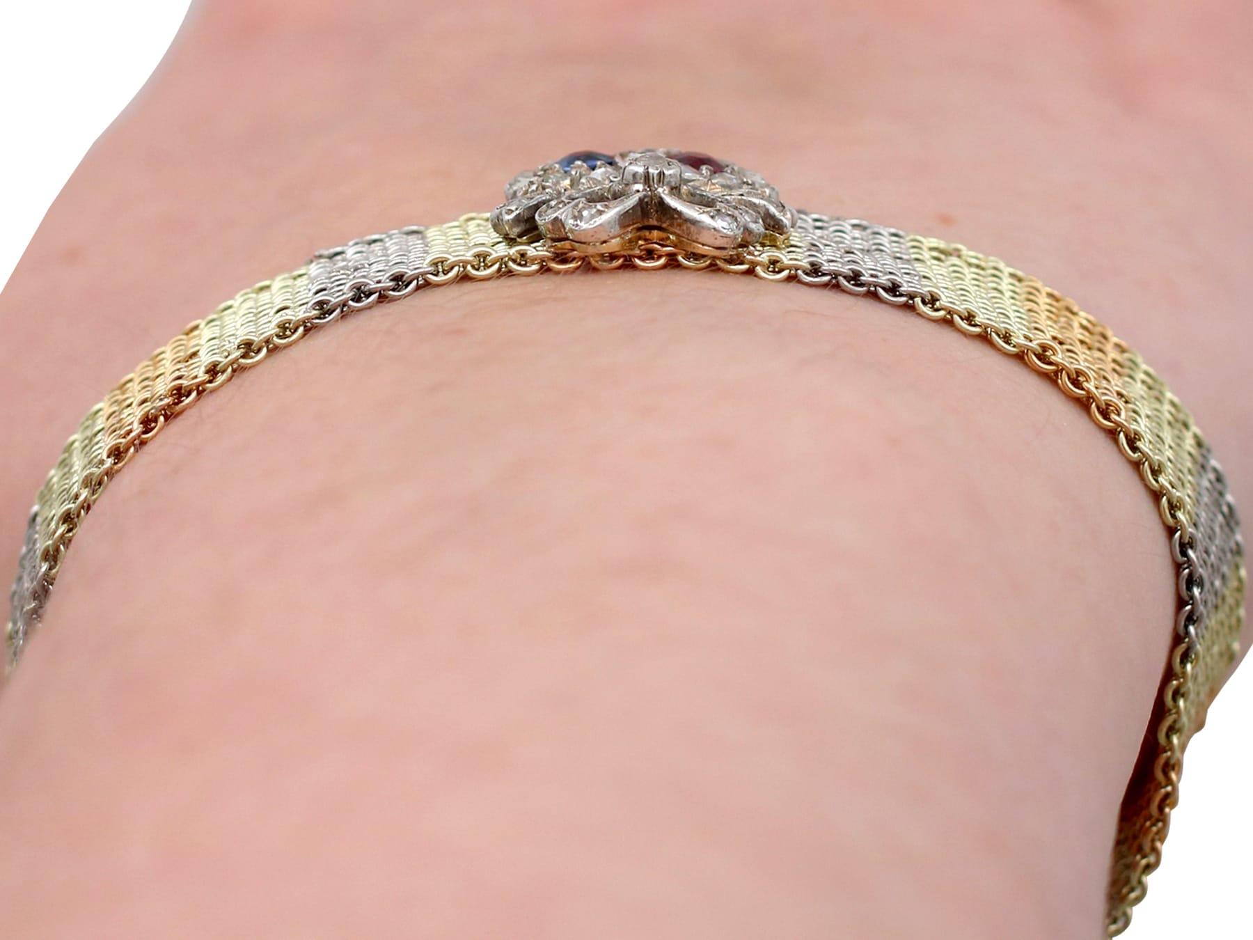 Viktorianisches Armband aus Gold mit Rubin, Saphir, Diamant und Gold im Angebot 10