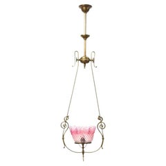 Victorian Ruffled Pink Hobnail Lantern