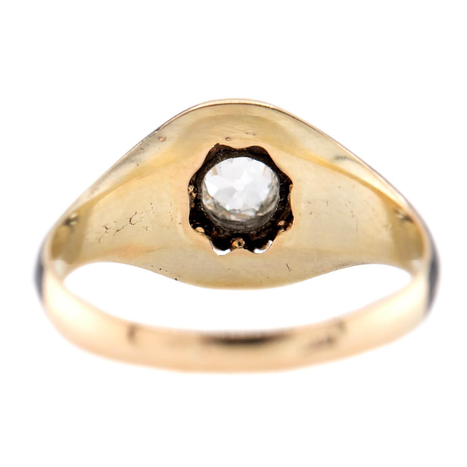 Anello vittoriano russo 14k con diamante e smalto a grappolo In condizioni buone in vendita a Narberth, PA