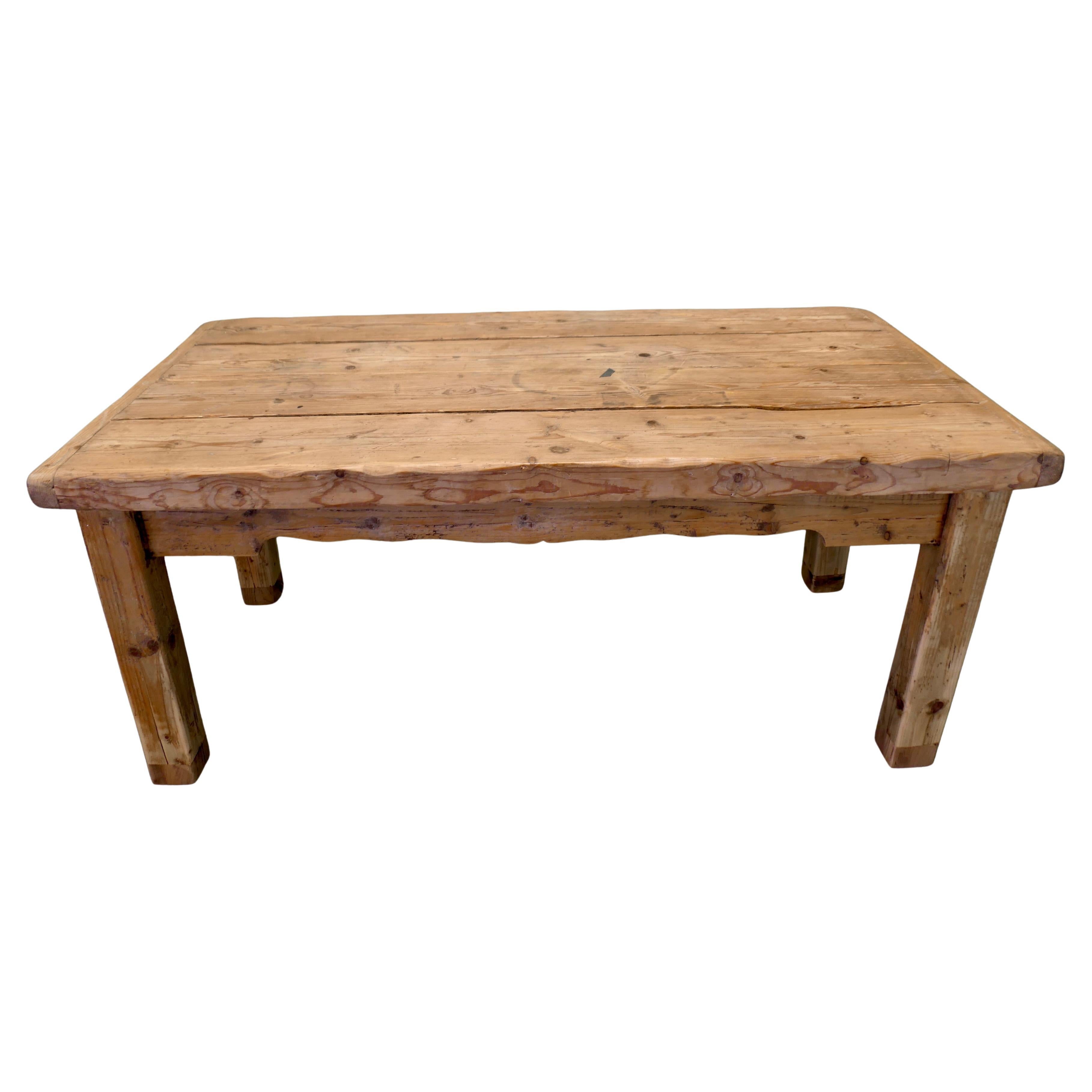 Victorian Rustic Pine Kitchen Dining or Work Table For Sale